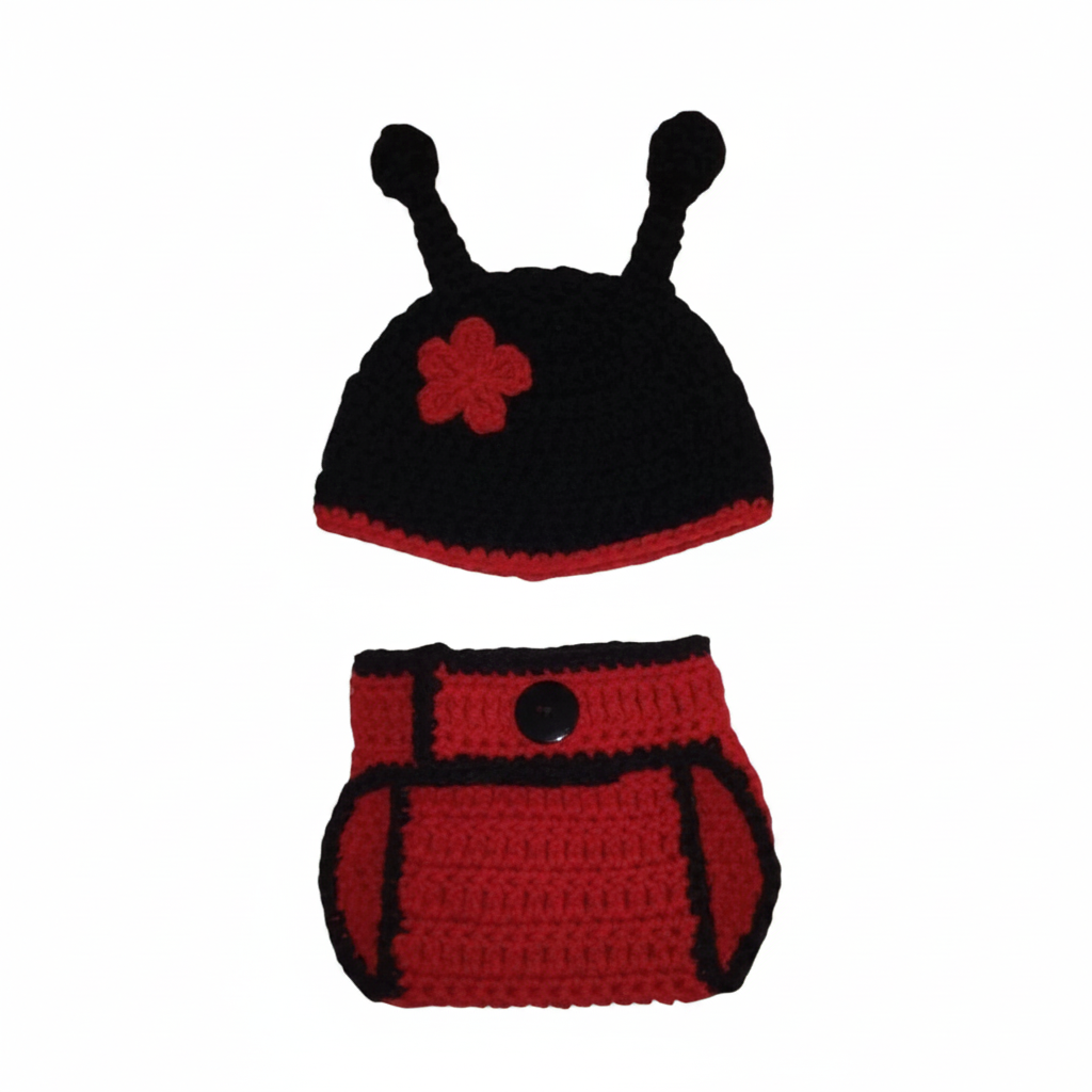 Little Ladybug Crochet Baby Costume Set
