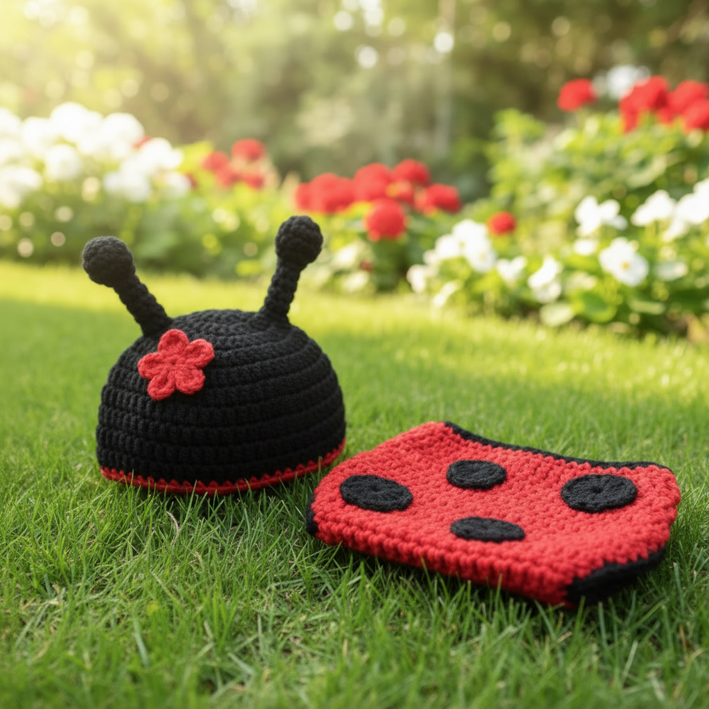 Little Ladybug Crochet Baby Costume Set
