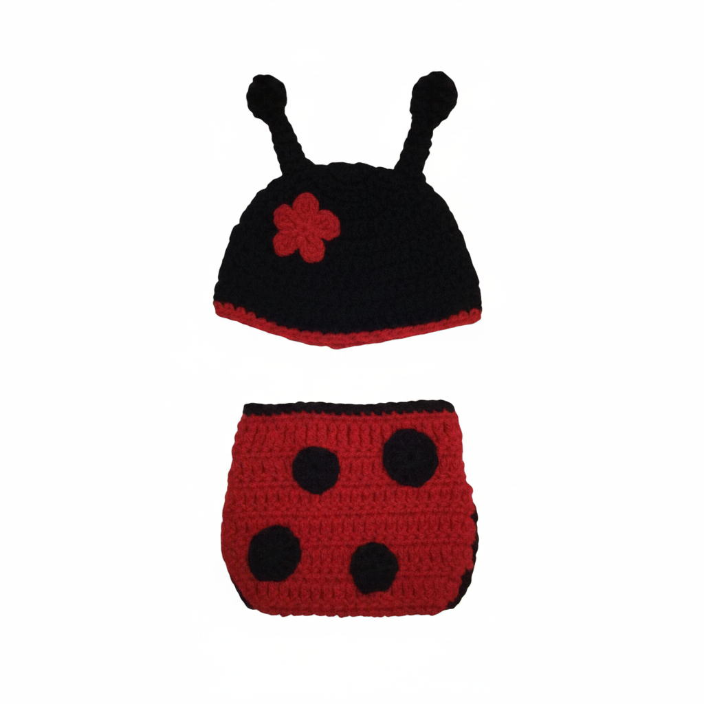 Little Ladybug Crochet Baby Costume Set