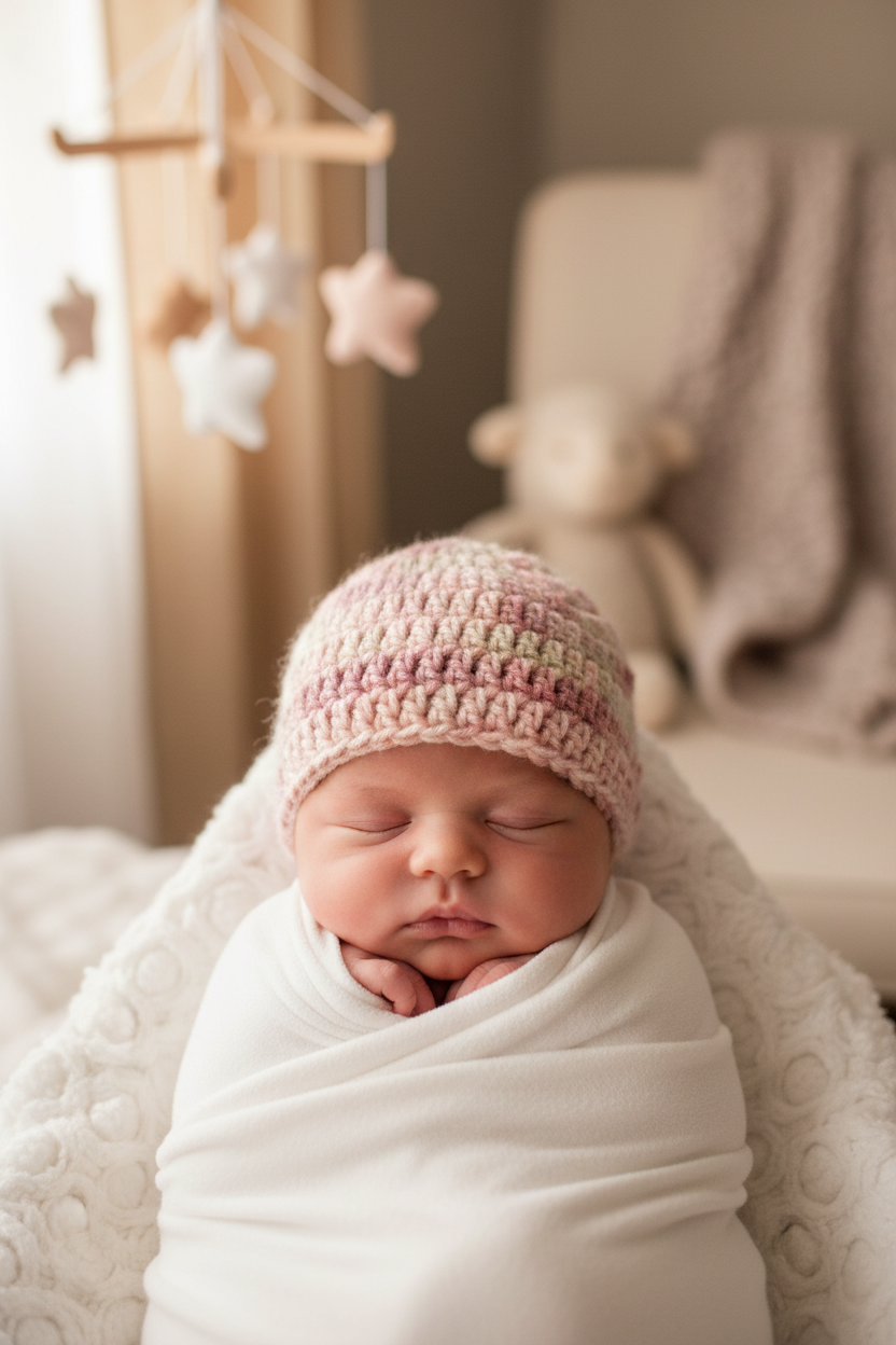 Lifestyle crochet baby hat