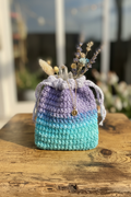 Lifestyle Shot - Ombre Crochet Drawstring Pouch