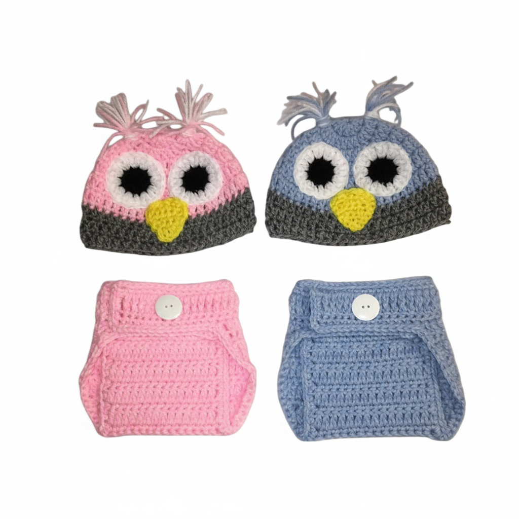 Woodland Owl Baby Crochet Costume Set