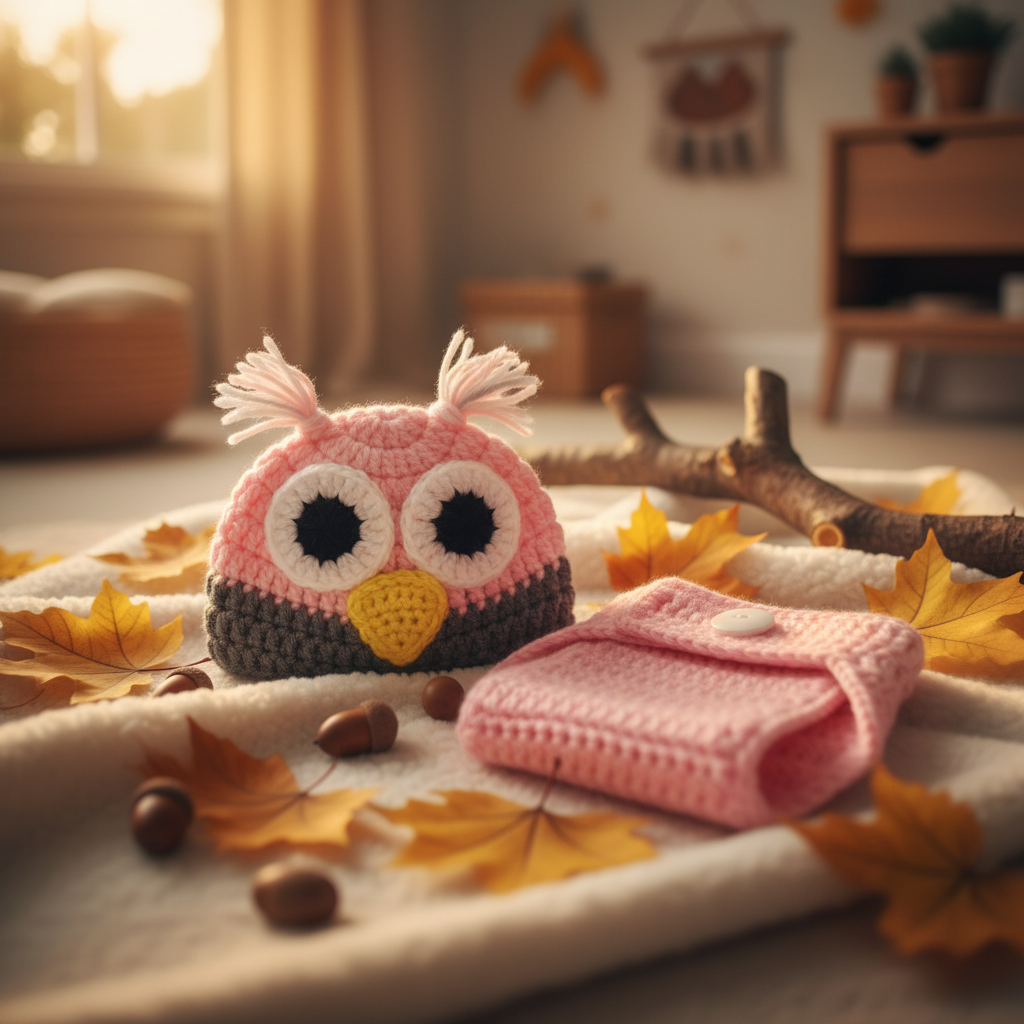 Pink Owl Baby Set Lifestyle