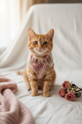 Strawberry Champagne Crochet Pet Sweater | Handmade Cat & Small Dog Sweater