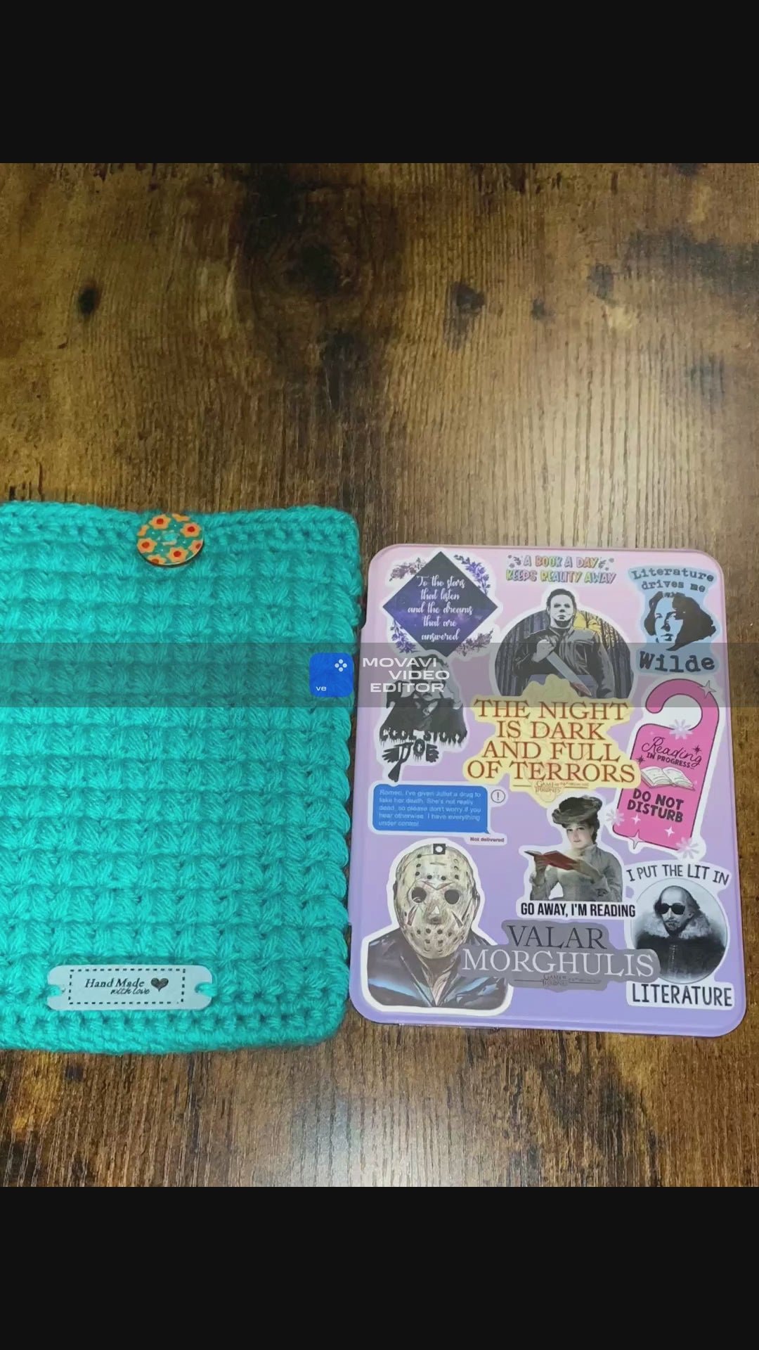 Teal Garden Crochet Tablet E-Reader Book Sleeve