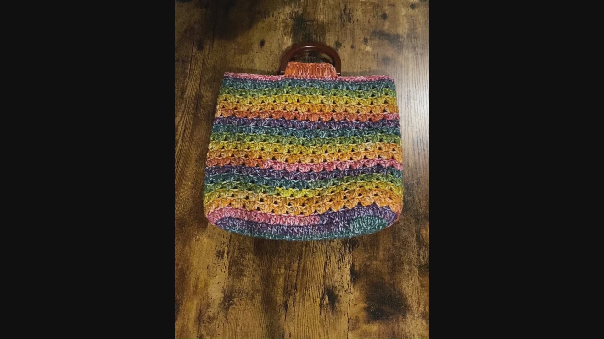 Boho Rainbow Crochet Handbag
