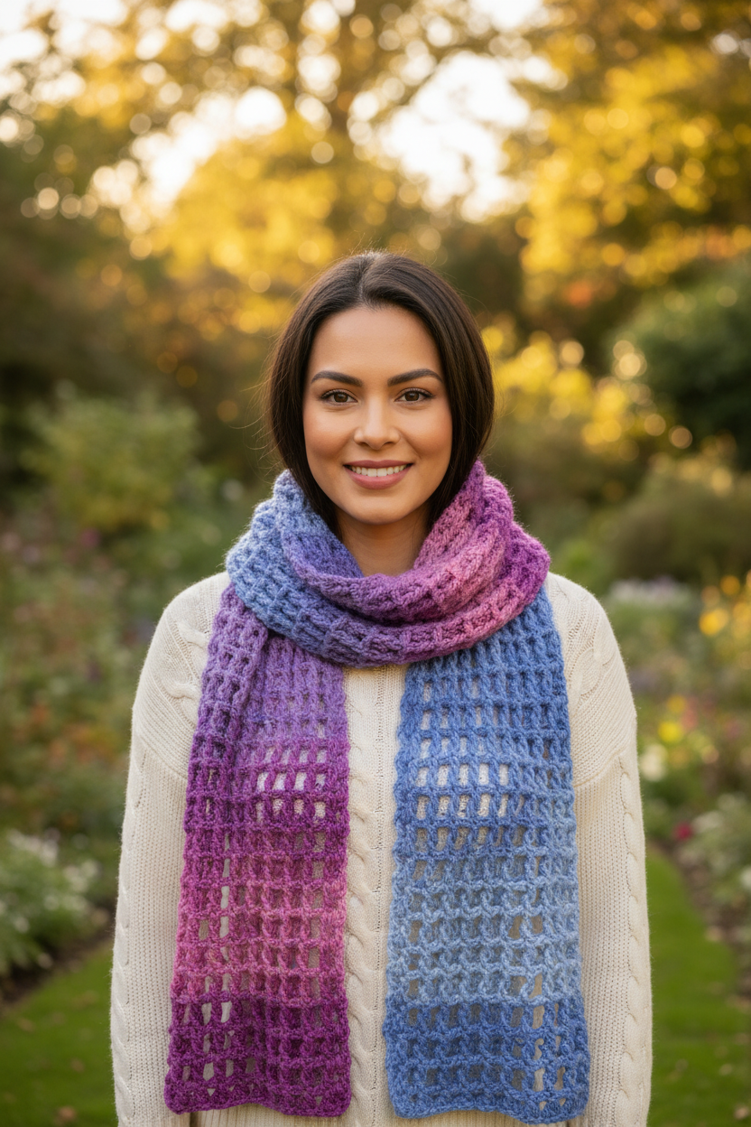 Purple Ombre Scarf - Lifestyle