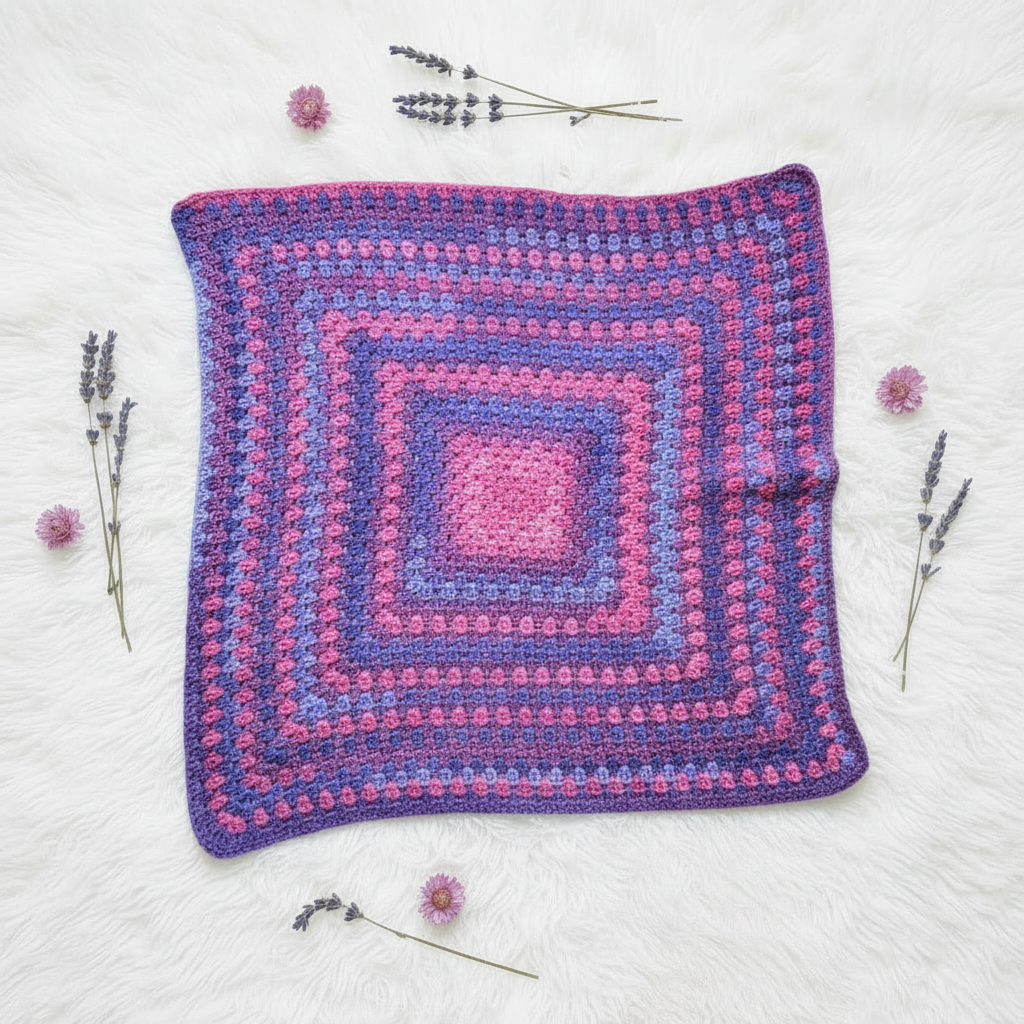 Berry Bliss Granny Square Baby Blanket | Handmade Crochet