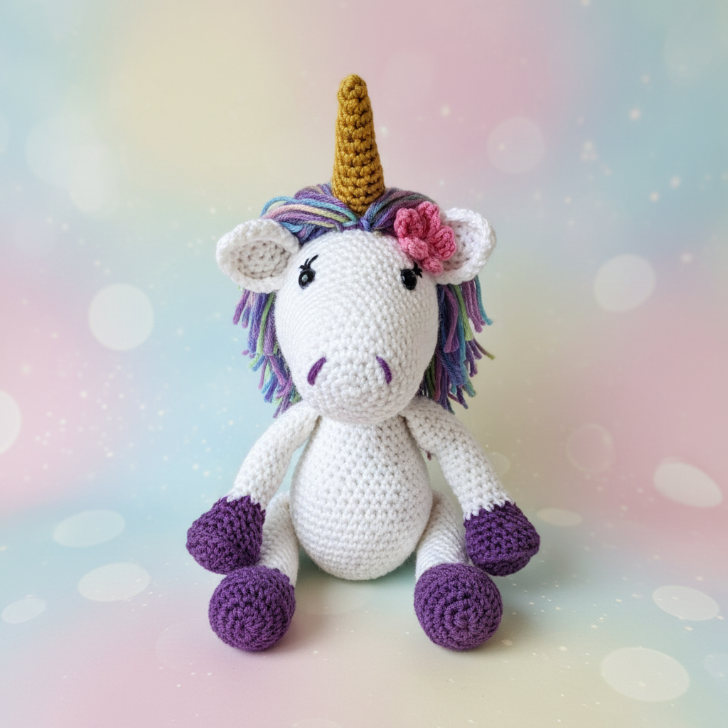 Moonbeam the Crocheted Unicorn