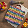 Boho Rainbow Crochet Handbag