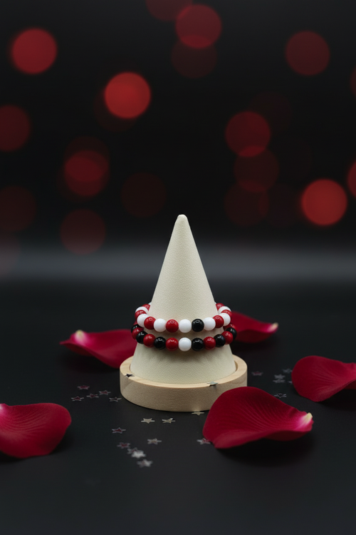 Red Black White Bracelets - Cone Styled