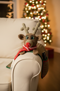 Rudolph Crochet Couch Arm Organizer | Reindeer Remote Holder with Pockets