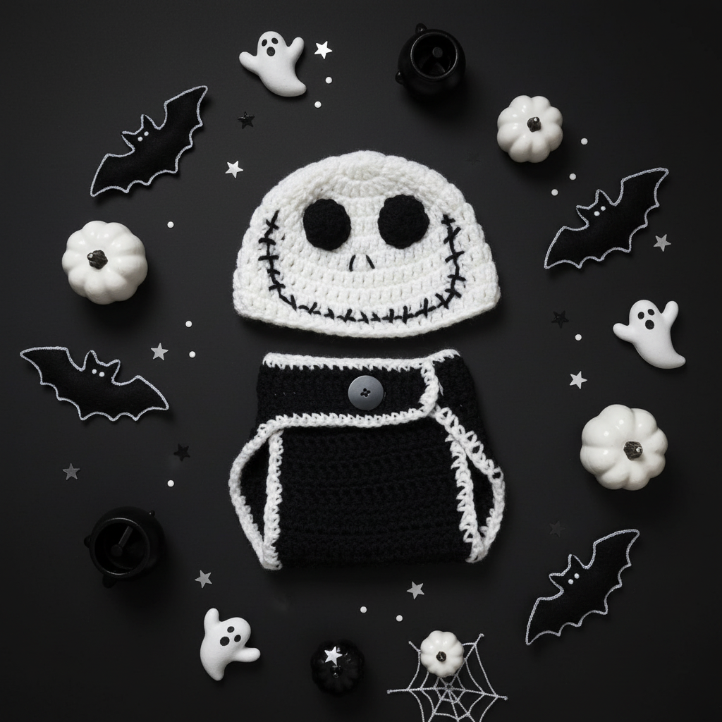 Baby Skeleton Crochet Costume Set