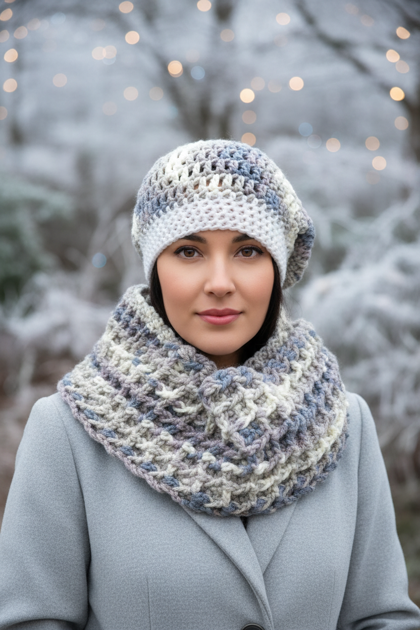 Winter Mist Crochet Hat & Scarf Set